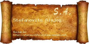 Stefanovits Alajos névjegykártya